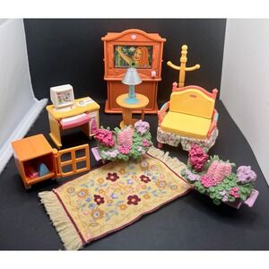 Vintage Fisher Price Loving Family dollhouse Living Room‎ Furniture bundle 11 pc